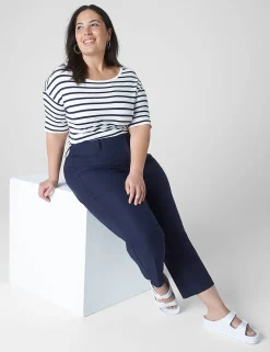 Knit Tops^Lane Bryant Perfect Sleeve Wide Crew-Neck Tee Boat Stripe