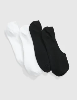 Socks^Lane Bryant 2Pk No Show Sports Sock Black And White
