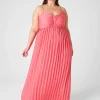 Maxi & Midi^Lane Bryant Pleated Satin Gown Honeysuckle