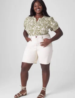 Knit Tops^Lane Bryant Puff-Sleeve Notch-Neck Tee Sadie Floral