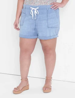 Boyfriend^Lane Bryant Pull-On Boyfriend Jean Short Light Denim