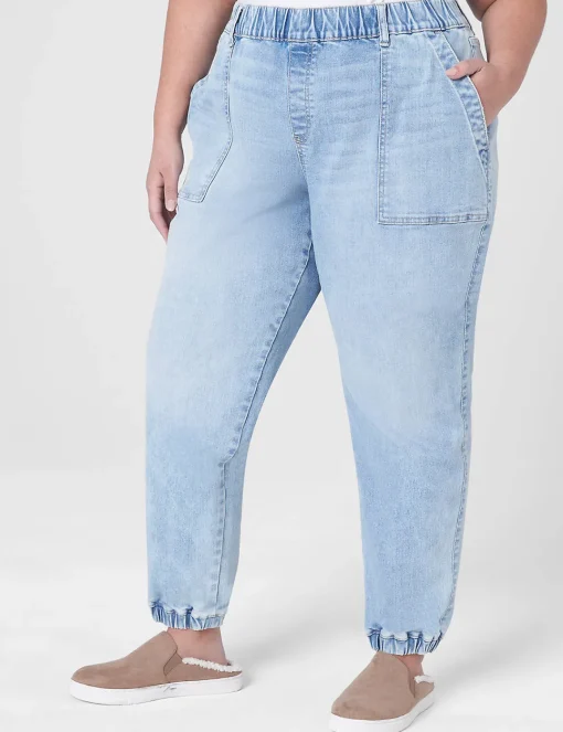 Boyfriend^Lane Bryant Pull-On Boyfriend Jogger Jean Light Denim