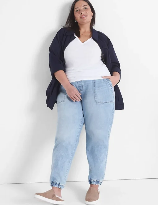 Boyfriend^Lane Bryant Pull-On Boyfriend Jogger Jean Light Denim