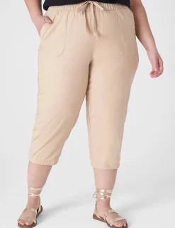 Crops, Capris And Shorts^Lane Bryant Pull-On Elastic Cuff Crop Pant Ginger Root