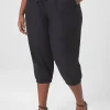 Crops And Capris^Lane Bryant Pull-On Elastic Cuff Crop Pant Black