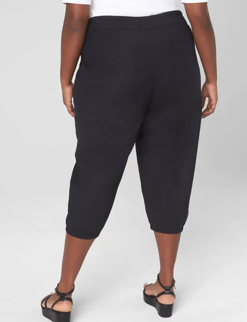 Crops And Capris^Lane Bryant Pull-On Elastic Cuff Crop Pant Black