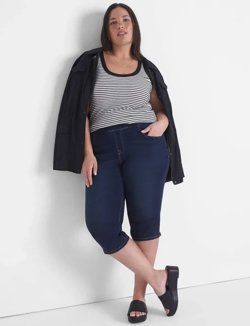 Crops And Capris^Lane Bryant Pull-On High-Rise Pedal Jegging Dark Denim