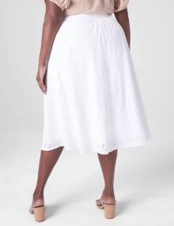 Skirts^Lane Bryant Pull-On Lace Knit Maxi Skirt Ivory Rose