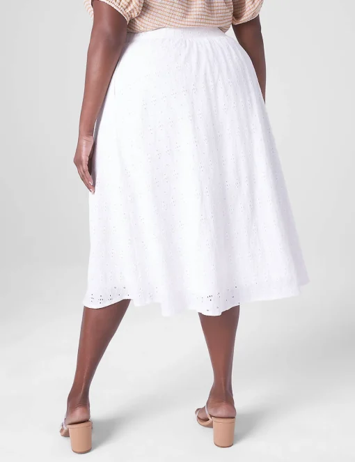 Skirts^Lane Bryant Pull-On Lace Knit Maxi Skirt Ivory Rose