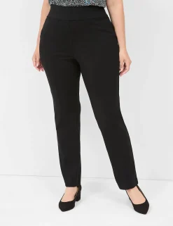 Wide Leg^Lane Bryant Pull-On Ponte Straight Pant Black