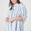 Shirts & Blouses^Lane Bryant Relaxed Button-Down Boyfriend Shirt Menswear Stripe