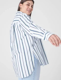 Shirts & Blouses^Lane Bryant Relaxed Button-Down Boyfriend Shirt Menswear Stripe