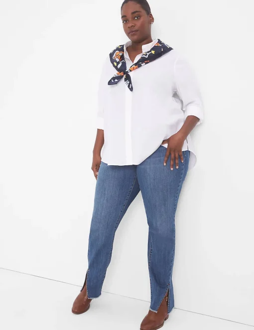 Shirts & Blouses^Lane Bryant Relaxed Button-Front Boyfriend Shirt White