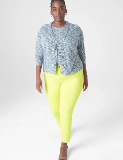 Cardigans^Lane Bryant Relaxed Crop Button-Front Cardigan Aqua Spacedye