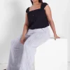 Knit Tops^Lane Bryant Relaxed Crop Cap-Sleeve Square-Neck Top Black
