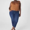 Knit Tops^Lane Bryant Relaxed Crop Cap-Sleeve Square-Neck Top Chipmunk