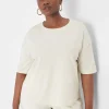Knit Tops^Lane Bryant Relaxed Crop Elbow-Sleeve Crew-Neck Tee Birch