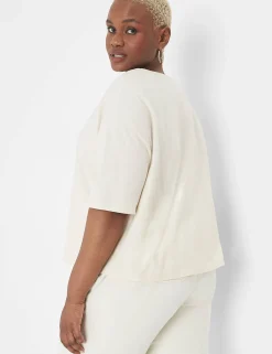 Knit Tops^Lane Bryant Relaxed Crop Elbow-Sleeve Crew-Neck Tee Birch