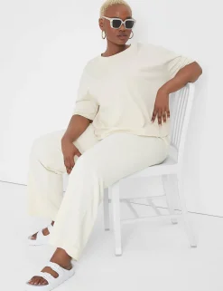 Knit Tops^Lane Bryant Relaxed Crop Elbow-Sleeve Crew-Neck Tee Birch