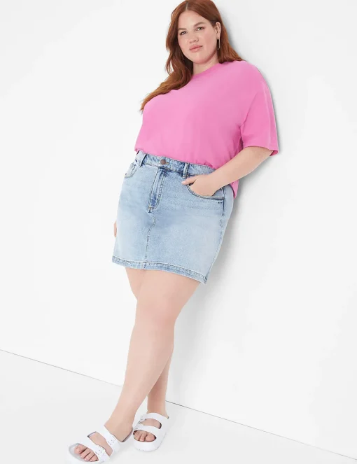 The Tee Shop^Lane Bryant Relaxed Crop Elbow-Sleeve Crew-Neck Tee Fiji Flower