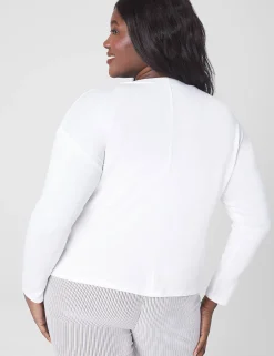 Knit Tops^Lane Bryant Relaxed Crop Hacci Button-Front Cardigan Ivory Rose