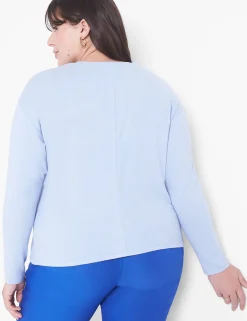 Knit Tops^Lane Bryant Relaxed Crop Hacci Button-Front Cardigan Brunnera Blue