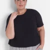 Knit Tops^Lane Bryant Relaxed Crop Short-Sleeve Pocket Tee Black