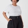Knit Tops^Lane Bryant Relaxed Crop Short-Sleeve Pocket Tee Black Stripe