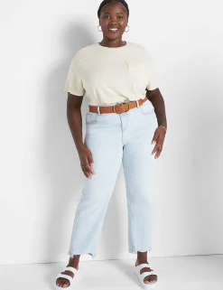 Knit Tops^Lane Bryant Relaxed Crop Short-Sleeve Pocket Tee Brazilian Sand