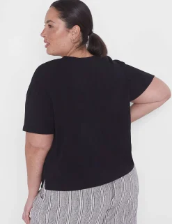 Knit Tops^Lane Bryant Relaxed Crop Short-Sleeve Pocket Tee Black