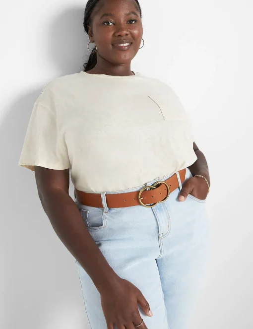 Knit Tops^Lane Bryant Relaxed Crop Short-Sleeve Pocket Tee Brazilian Sand