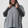 Sweaters^Lane Bryant Relaxed Medium-Sleeve Turtleneck Poncho Gray
