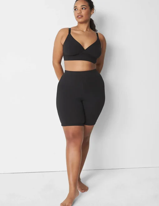 Sleep Separates^Lane Bryant Rib Bike Short Black