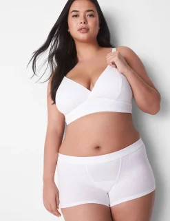 Sleep Separates^Lane Bryant Rib Boyfriend Brief Bright White