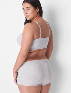 Sleep Separates^Lane Bryant Rib Boyfriend Brief Light Heather Gray