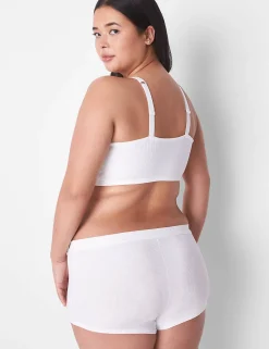 Sleep Separates^Lane Bryant Rib Boyfriend Brief Bright White