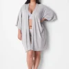 Robes^Lane Bryant Rib Kimono Robe Light Heather Gray