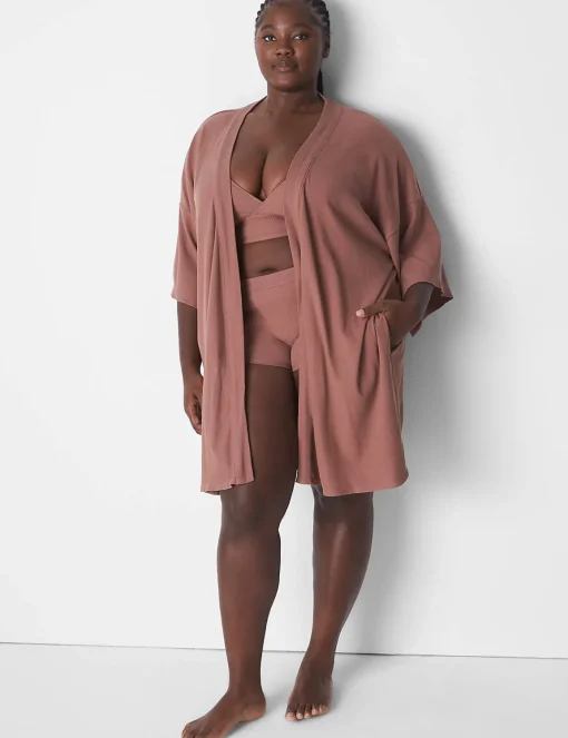 Robes^Lane Bryant Rib Kimono Robe Myristica