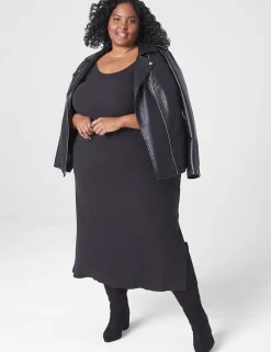 Chemises^Lane Bryant Rib Maxi Slip Black