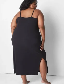 Chemises^Lane Bryant Rib Maxi Slip Black
