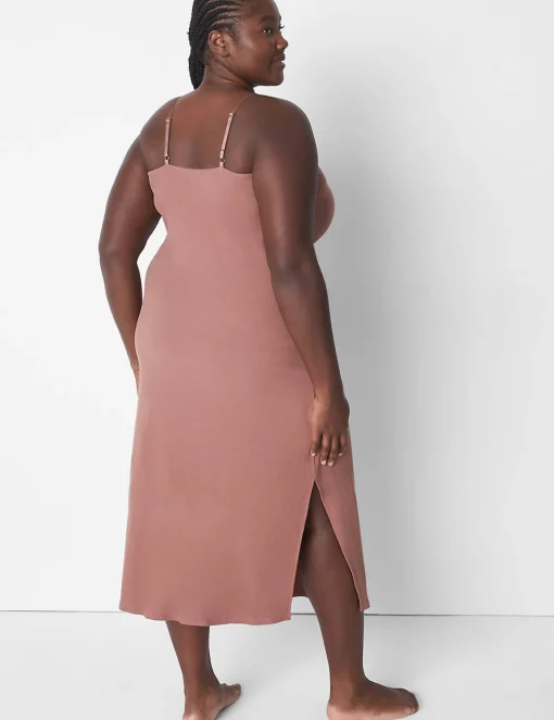 Maxi & Midi^Lane Bryant Rib Maxi Slip Myristica