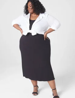 Chemises^Lane Bryant Rib Maxi Slip Black