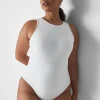 Bodysuits & Playsuits^Lane Bryant Rib Open-Back Bodysuit Bright White