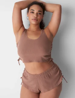 Sleep Separates^Lane Bryant Rib Ruched-Side Short Myristica