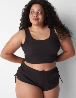Sleep Separates^Lane Bryant Rib Ruched-Side Short Black