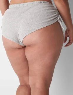 Sleep Separates^Lane Bryant Rib Ruched-Side Short Heather Gray