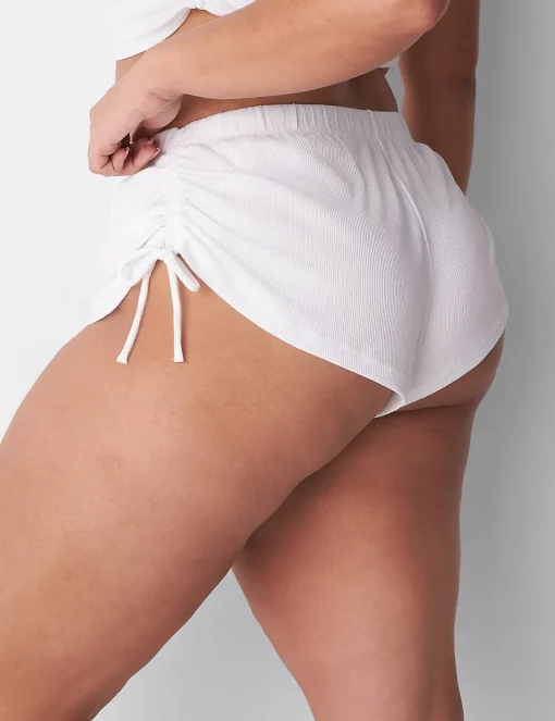 Sleep Separates^Lane Bryant Rib Ruched-Side Short Bright White