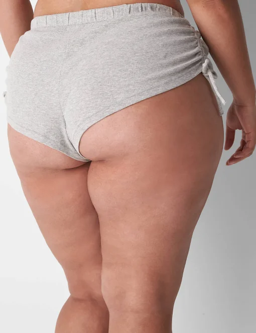 Sleep Separates^Lane Bryant Rib Ruched-Side Short Heather Gray