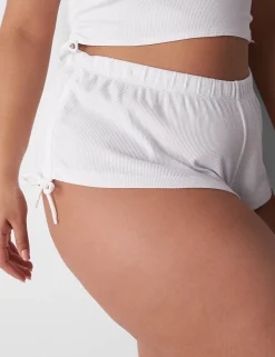 Sleep Separates^Lane Bryant Rib Ruched-Side Short Bright White