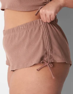 Sleep Separates^Lane Bryant Rib Ruched-Side Short Myristica